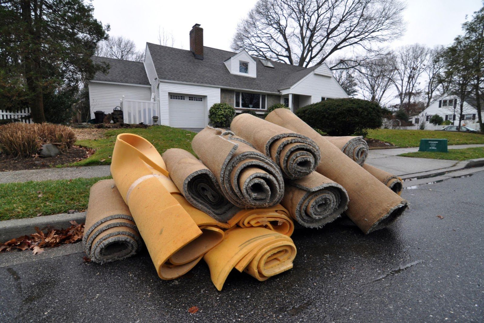 OLD CARPET PADDING AND FLOORING